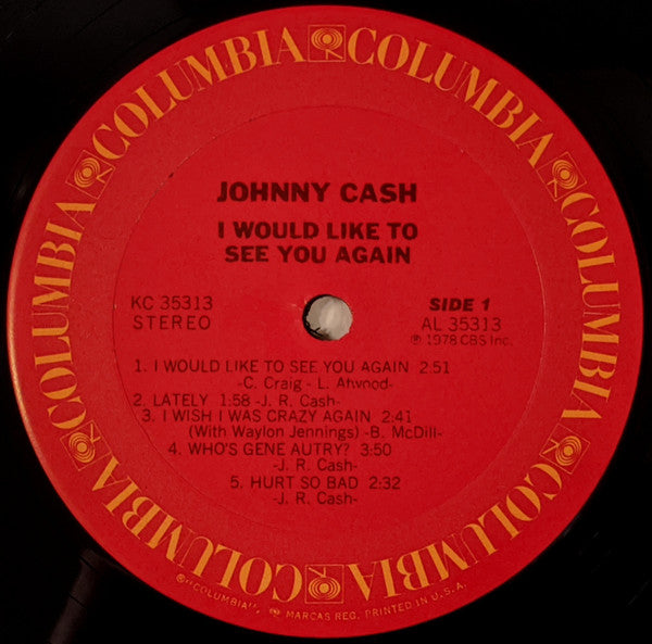 Johnny Cash : I Would Like To See You Again (LP, Album, Ter)