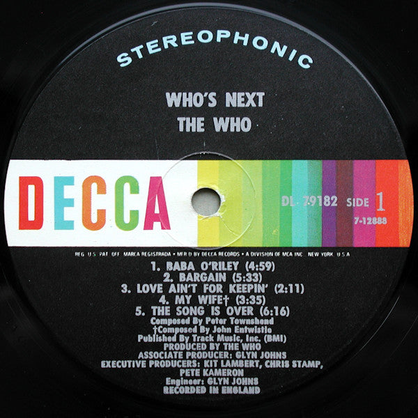 The Who : Who's Next (LP, Album, Glo)