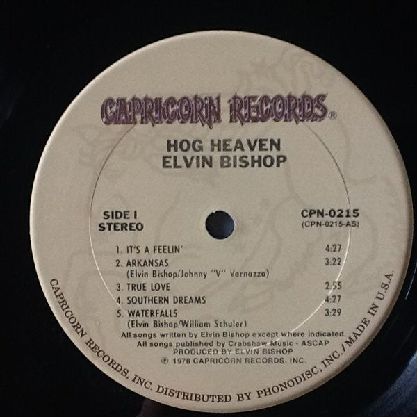 Elvin Bishop : Hog Heaven (LP, Album, Pit)