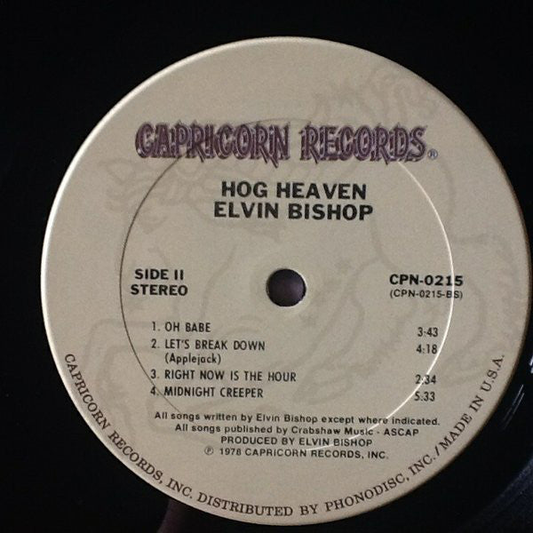 Elvin Bishop : Hog Heaven (LP, Album, Pit)