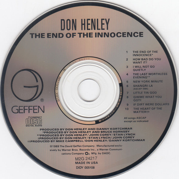 Don Henley : The End Of The Innocence (CD, Album, Club, CRC)