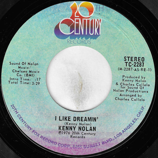 Kenny Nolan : I Like Dreamin' / Time Ain't Time Enough (7", Single, Styrene, San)