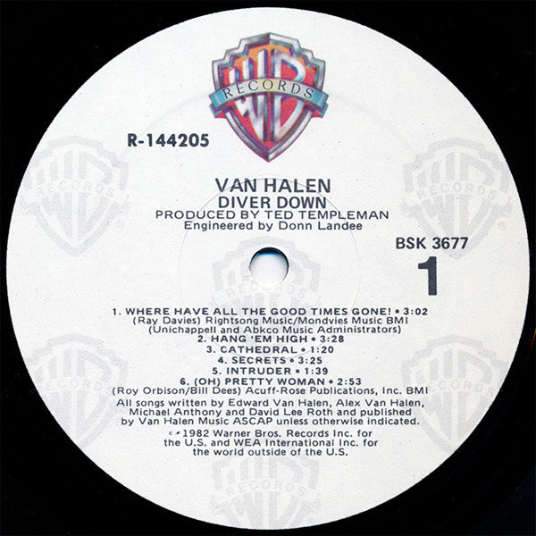 Van Halen : Diver Down (LP, Album, Club, RE, RCA)