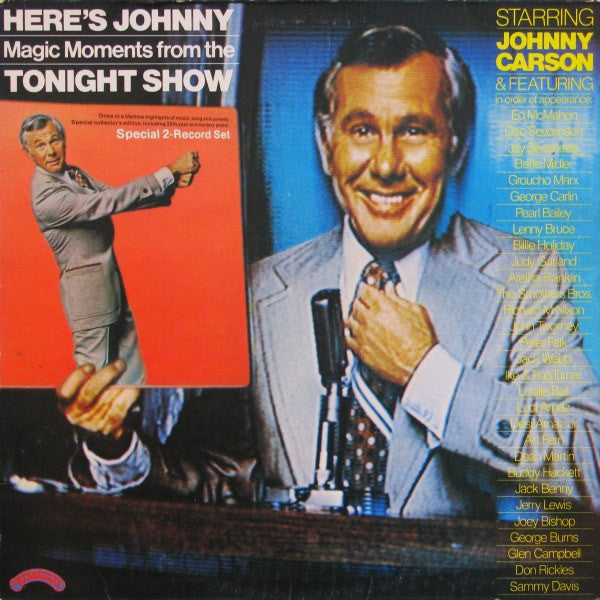 Johnny Carson : Here's Johnny.... Magic Moments From The Tonight Show (2xLP, Album, PR )