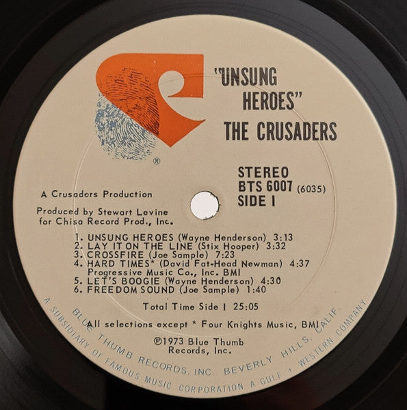 The Crusaders : Unsung Heroes (LP, Album, Pit)