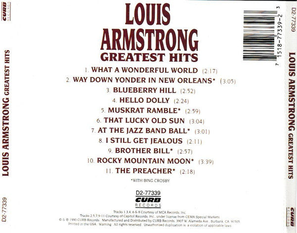 Louis Armstrong : Greatest Hits (CD, Comp)