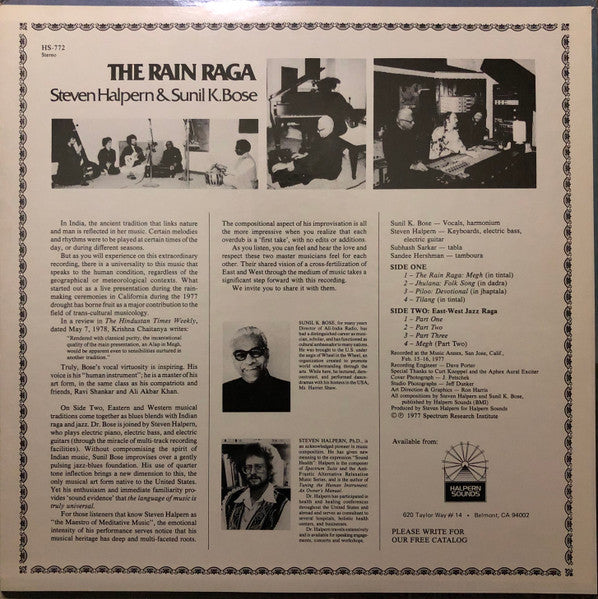 Steven Halpern & Sunil K. Bose : The Rain Meditation (LP, Album)