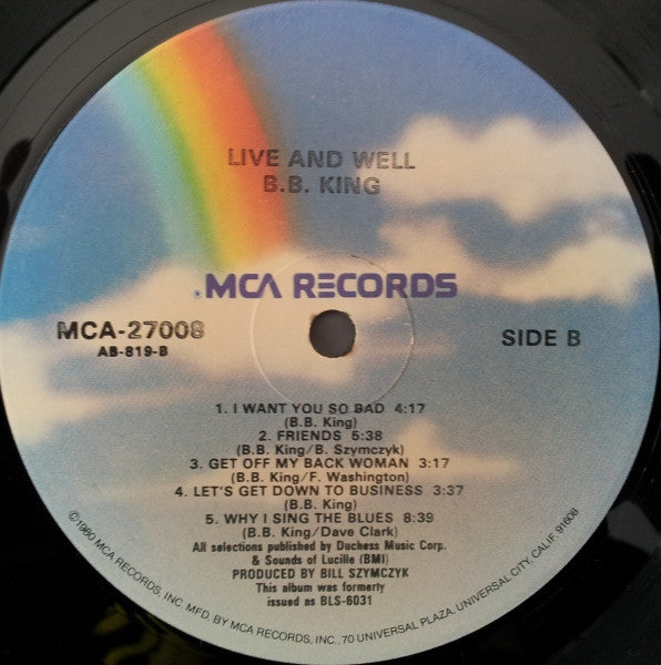 B.B. King : Live & Well (LP, Album, RE)