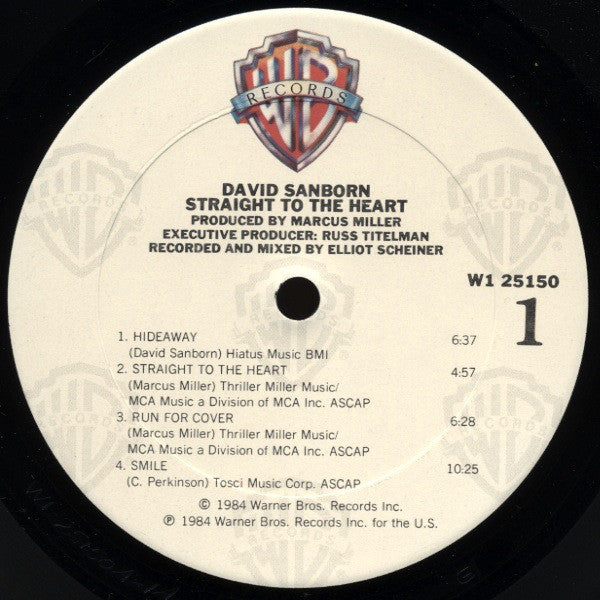 David Sanborn : Straight To The Heart (LP, Album, Club, Car)