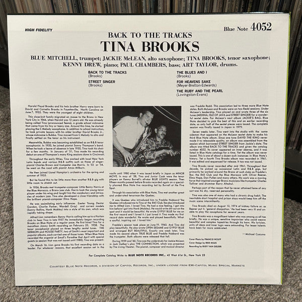 Tina Brooks : Back To The Tracks (Vinyl, NM or M-) – Square Cat Vinyl