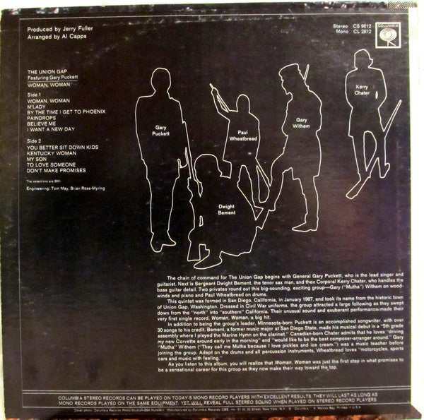 The Union Gap Featuring Gary Puckett* : Woman, Woman (LP, Album, Ter)