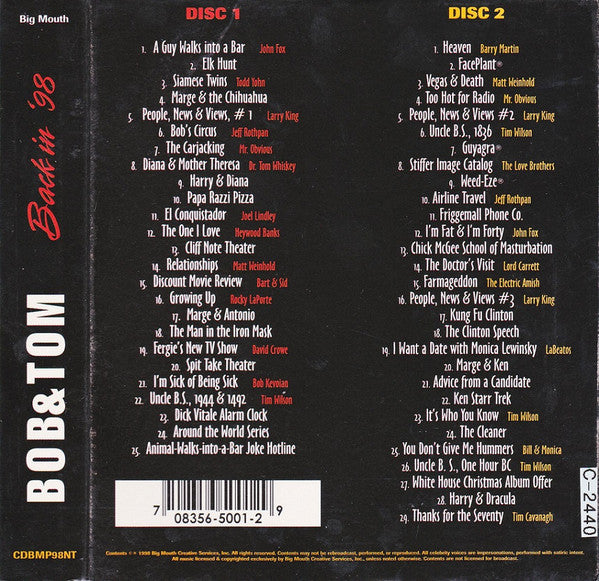 Bob & Tom : Back In '98 (2xCD)