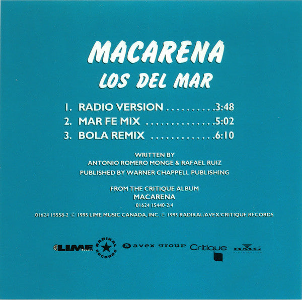 Los Del Mar : Macarena (CD, Maxi)