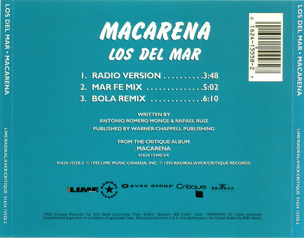 Los Del Mar : Macarena (CD, Maxi)