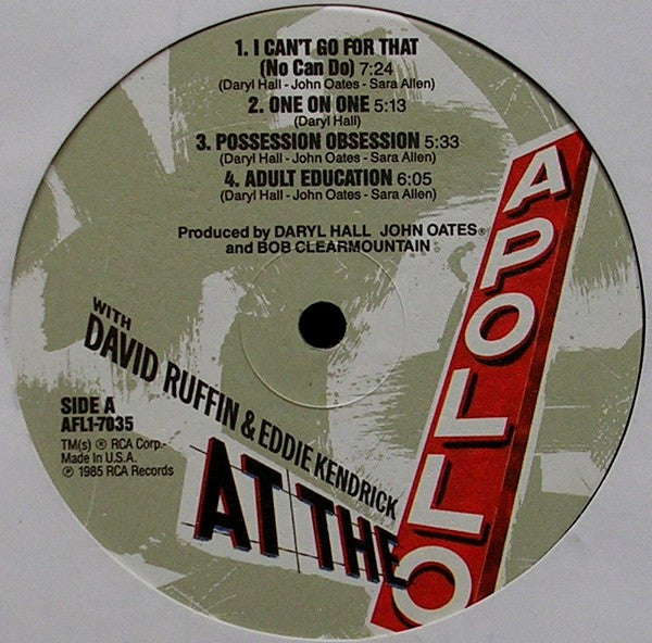 Daryl Hall & John Oates With David Ruffin & Eddie Kendrick* : Live At The Apollo (LP, Album, Ind)