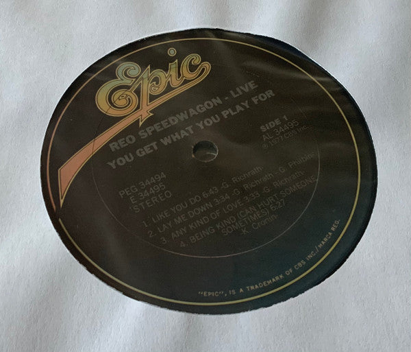 REO Speedwagon : Live - You Get What You Play For (2xLP, Album, San)