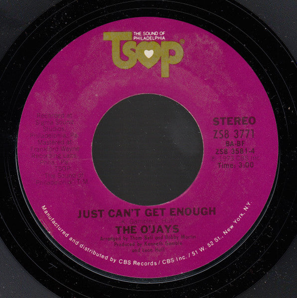 The O'Jays : Christmas Ain't Christmas New Years Ain't New Years Without The One You Love/Just Can't Get Enough (7", Single, Styrene)