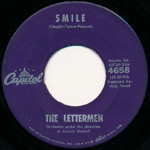 The Lettermen : When I Fall In Love / Smile (7", Single)