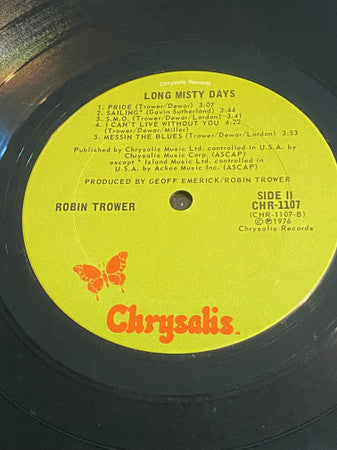 Robin Trower : Long Misty Days (LP, Album, Ter)