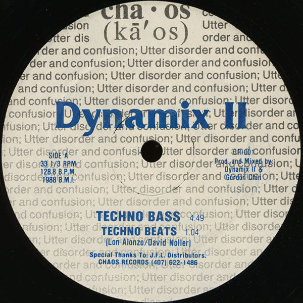 Dynamix II / Dynamix II With $ MC Kid Money $* : Techno Bass / Feel The Bass (12", Whi)