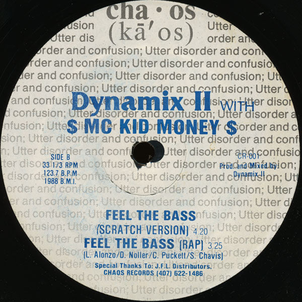Dynamix II / Dynamix II With $ MC Kid Money $* : Techno Bass / Feel The Bass (12", Whi)