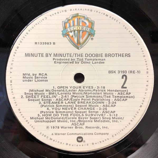 The Doobie Brothers : Minute By Minute (LP, Album, Club, RCA)