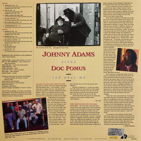 Johnny Adams : Johnny Adams Sings Doc Pomus: The Real Me (LP, Album, Ltd, Num, RE, 180)