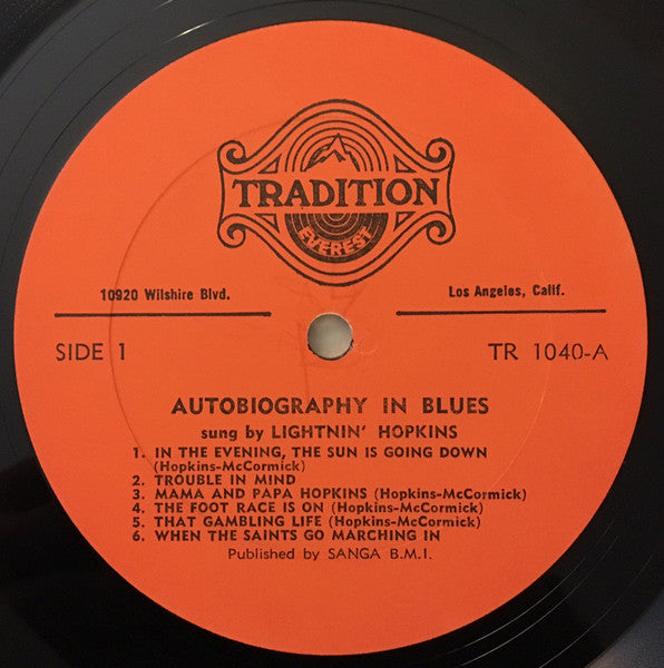 Lightnin' Hopkins : Autobiography In Blues (LP, Album, RE, RP)