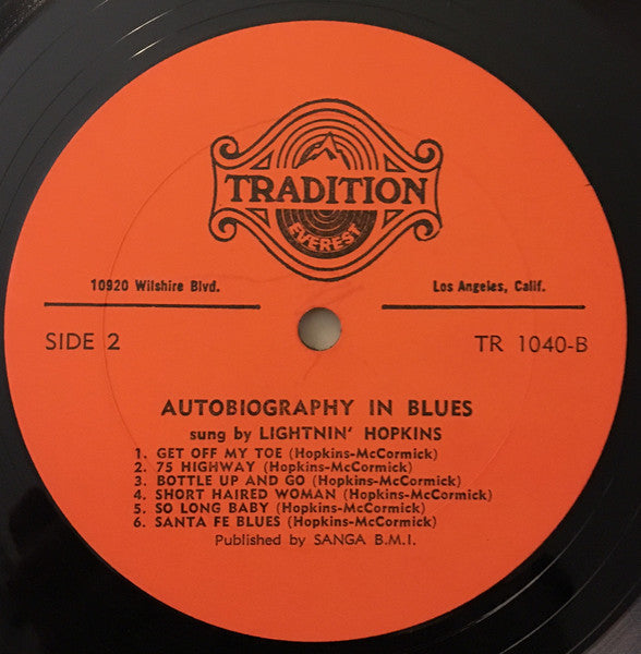 Lightnin' Hopkins : Autobiography In Blues (LP, Album, RE, RP)