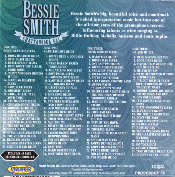 Bessie Smith : Chattanooga Gal (4xCD, Comp, RM + Box)