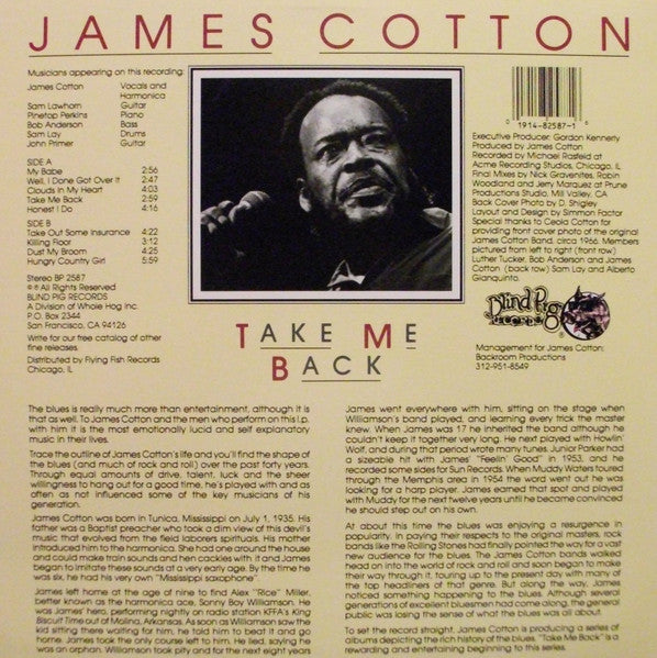 James Cotton : Take Me Back (LP, Album)