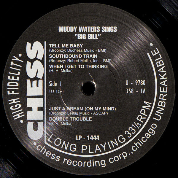 Muddy Waters : Muddy Waters Sings "Big Bill" (The Songs Of "Big Bill" Broonzy) (LP, Album, RE, RM, 180)