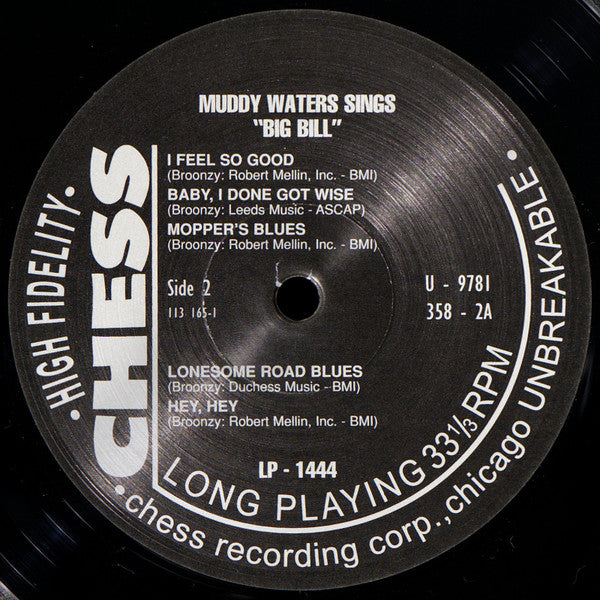 Muddy Waters : Muddy Waters Sings "Big Bill" (The Songs Of "Big Bill" Broonzy) (LP, Album, RE, RM, 180)