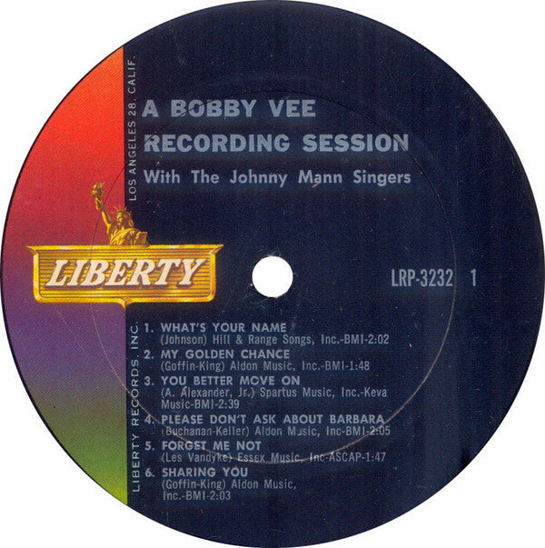 Bobby Vee : A Bobby Vee Recording Session (LP, Album, Mono)