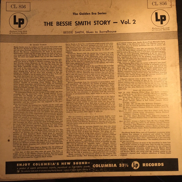 Bessie Smith : The Bessie Smith Story - Volume 2 (LP, Comp, Mono, RE, Six)