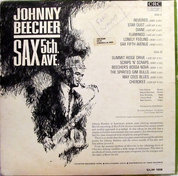Johnny Beecher : Sax 5th Ave. (LP, Album, Mono)