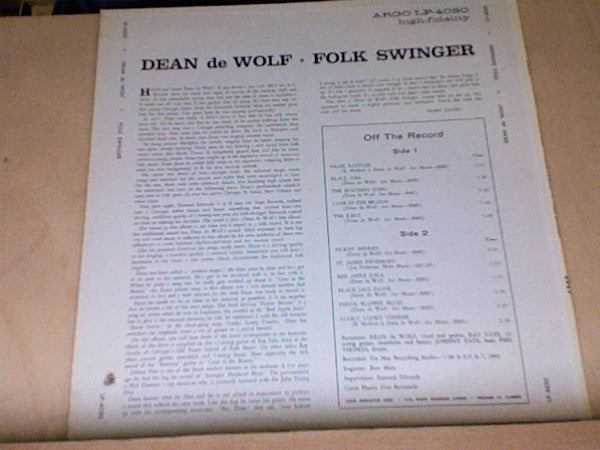 Dean deWolf* : Folk Swinger (LP, Album, Mono)