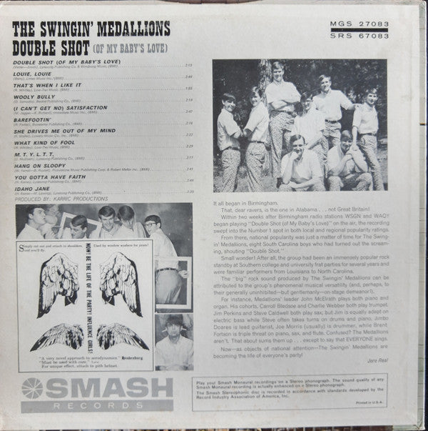 Swingin' Medallions : Double Shot (Of My Baby's Love) (LP, Album, Mono)