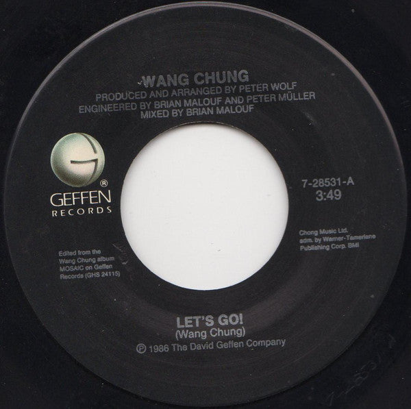 Wang Chung : Let's Go (7", Single, Spe)