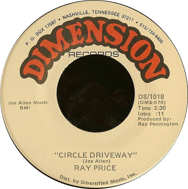 Ray Price : Getting Over You Again (7")