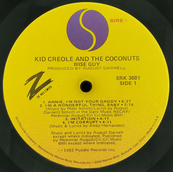 Kid Creole And The Coconuts : Wise Guy (LP, Album, RE, Jac)