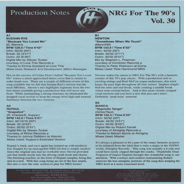 Various : NRG For The 90's Volume 30 (12", Promo, Tra)