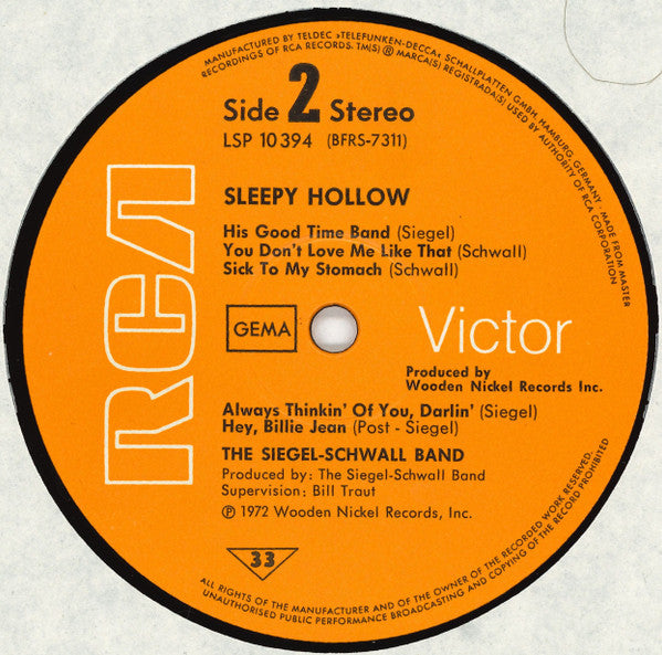 The Siegel-Schwall Band : Sleepy Hollow (LP, Album)