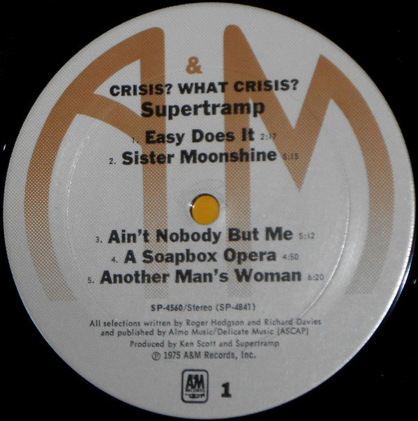 Supertramp : Crisis? What Crisis? (LP, Album, Mon)