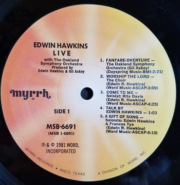 Edwin Hawkins / Oakland Symphony Orchestra : Edwin Hawkins Live With The Oakland Symphony Orchestra (LP)