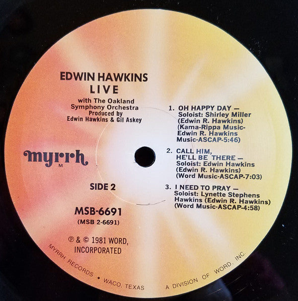 Edwin Hawkins / Oakland Symphony Orchestra : Edwin Hawkins Live With The Oakland Symphony Orchestra (LP)
