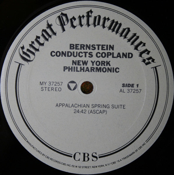 Copland*, Bernstein*, New York Philharmonic : Appalachian Spring Suite / Fanfare For The Common Man / El Salón México / Danzón Cubano (LP, Comp)