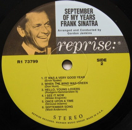 Frank Sinatra : September Of My Years (LP, Album, RE, RM)