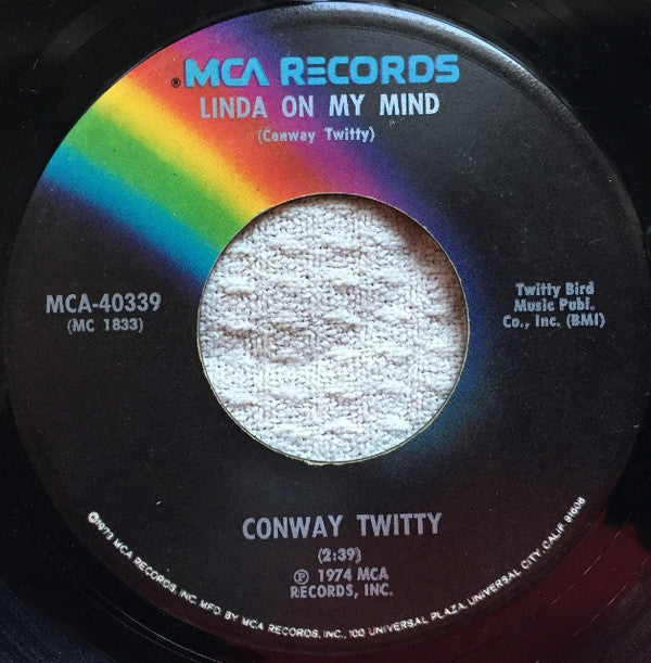 Conway Twitty : Linda On My Mind (7", Single)