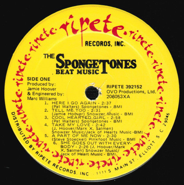 The Spongetones : Beat Music (LP, Album)